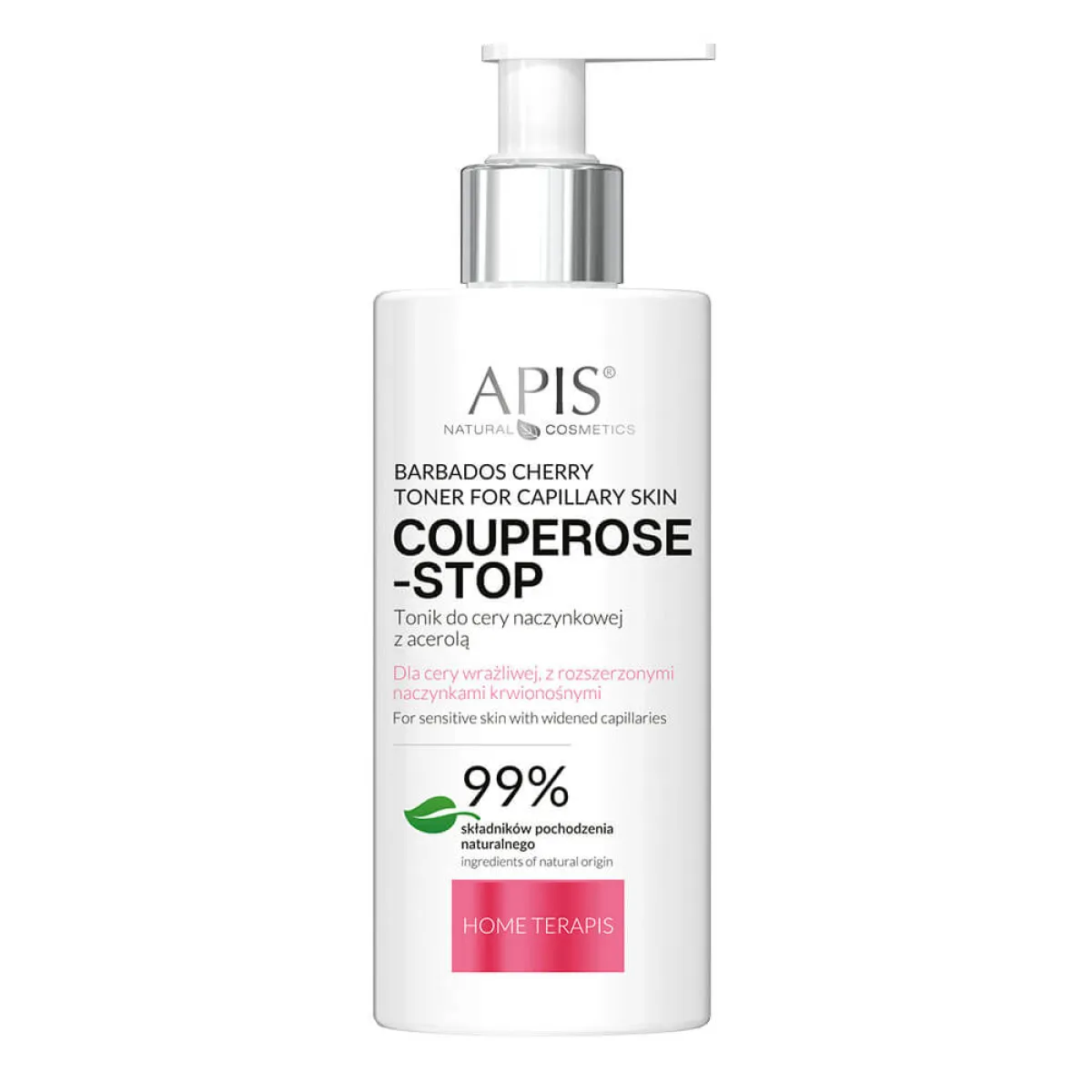 Apis - Rosacea-stop żel do mycia twarzy 300ml, Couperose-stop tonik do cery naczynkowej 300ml - Zestaw Świąteczny