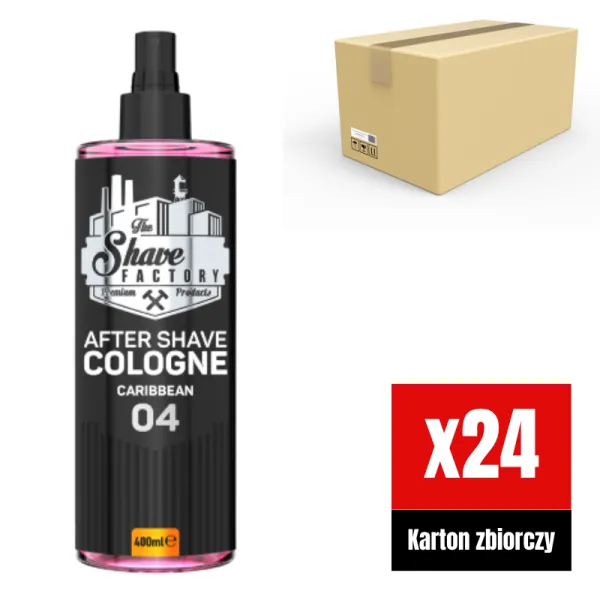 The Shave Factory - Caribbean 04 After Shave Cologne Spray - Perfumowana Woda Kolońska po Goleniu KARTON 24x400ml