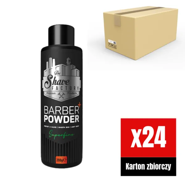 The Shave Factory - Barber Finest Powder Superfine - Talk, Puder do ciała, Barber Size KARTON 24x200g