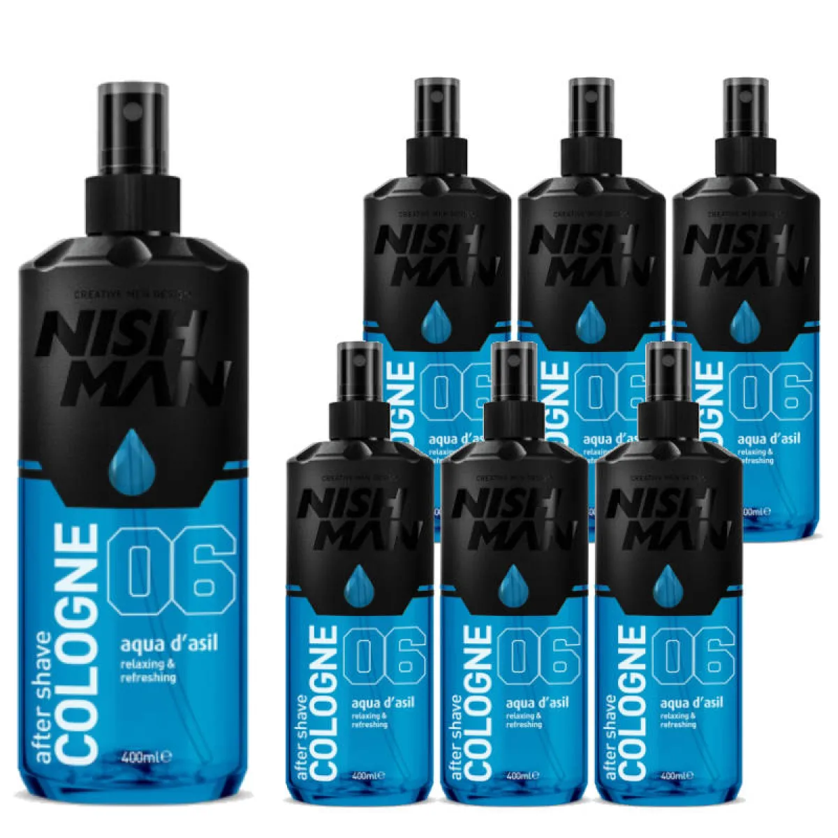 Nishman - 06 Aqua d'Asil - Aftershave, Woda po goleniu 400ml PAKIET 6+1