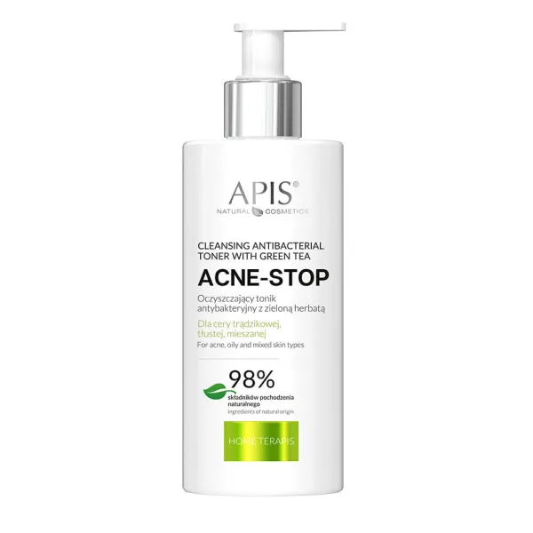 Apis - Acne - Stop Home Terapis - Oczyszczający tonik antybakteryjny z zieloną herbatą 300ml