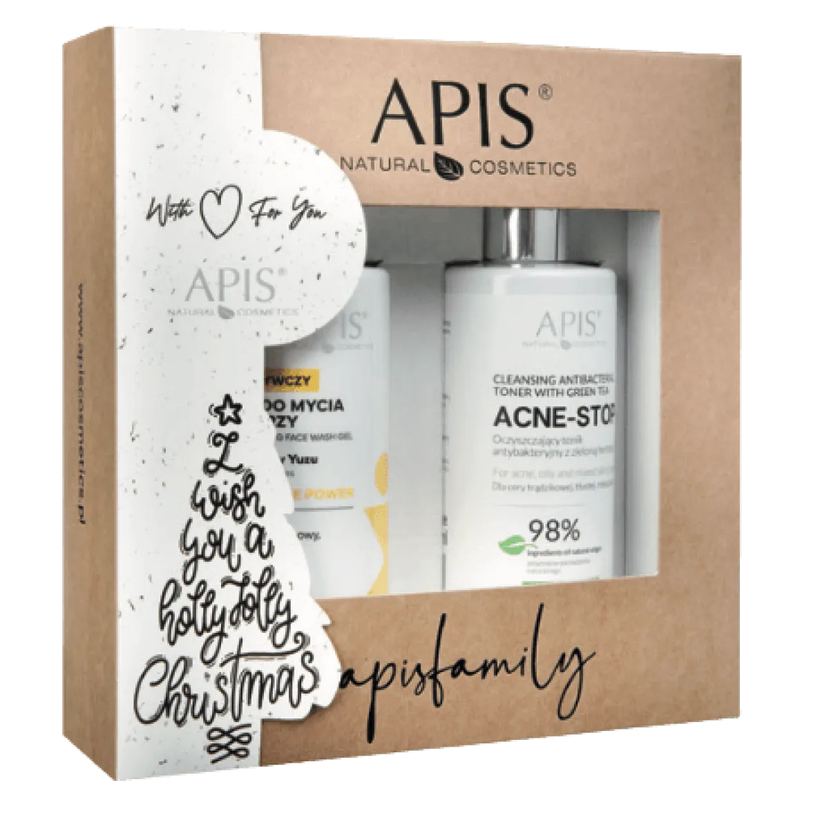 Apis - Ceramide Powder - Żel do mycia twarzy, Acne - Stop Tonik - Zestaw Świąteczny