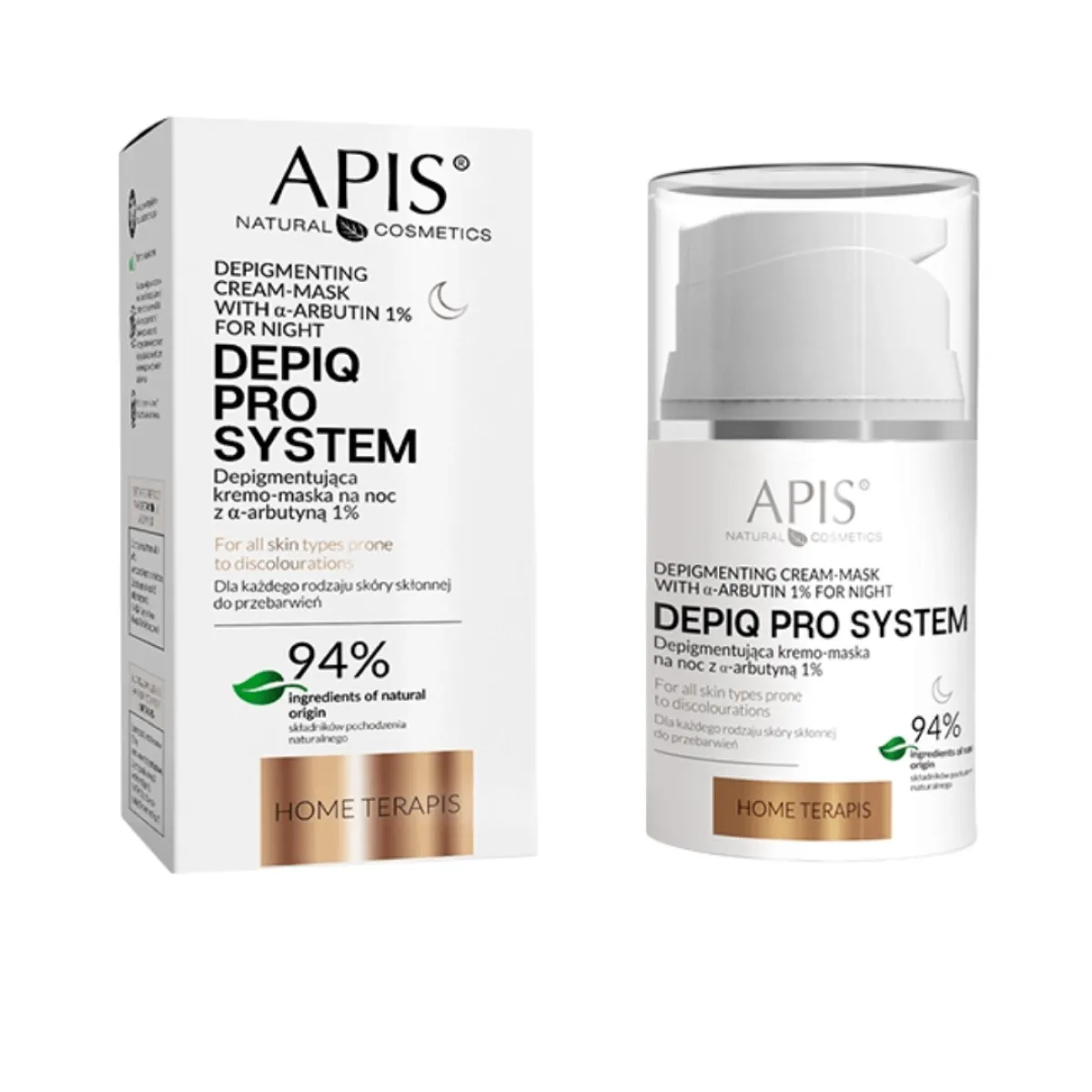 Apis - Depiq Pro System - Depigmentująca Kremo - Maska na Noc z α-arbutyną 1% 50ml