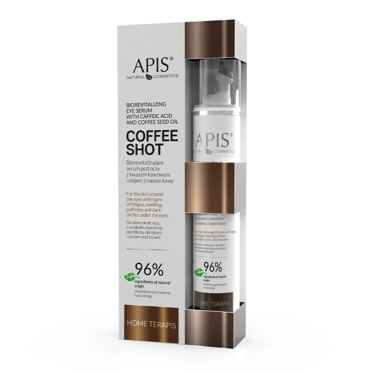 Apis - Coffee Shot - Home Terapis Biorewitalizujące serum pod oczy z kwasem kawowym i olejem z nasion kawy 10ml