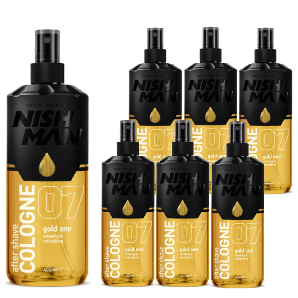 Nishman - 07 Gold One - Aftershave, Woda po goleniu 400ml PAKIET 6+1