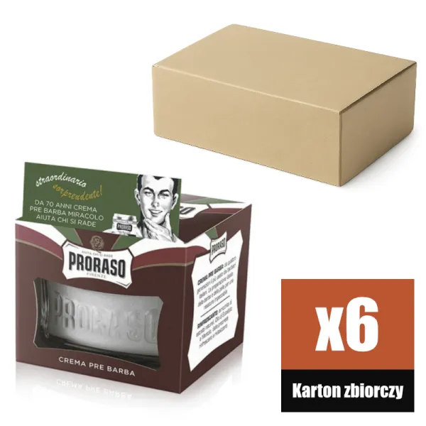 Proraso - Coarse Beards, linia Czerwona - Krem przed goleniem KARTON 6x100ml