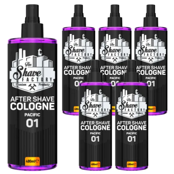 The Shave Factory - Pacific 01 After Shave Cologne Spray - Perfumowana Woda Kolońska po Goleniu - Pakiet 6x400ml