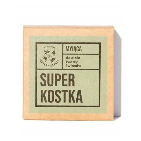 Cztery Szpaki - Superkostka - Kostka myjąca do ciała, twarzy i włosów 75g