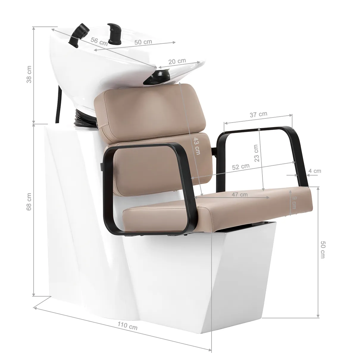 Myjnia fryzjerska Gabbiano Porto czarno-beżowa