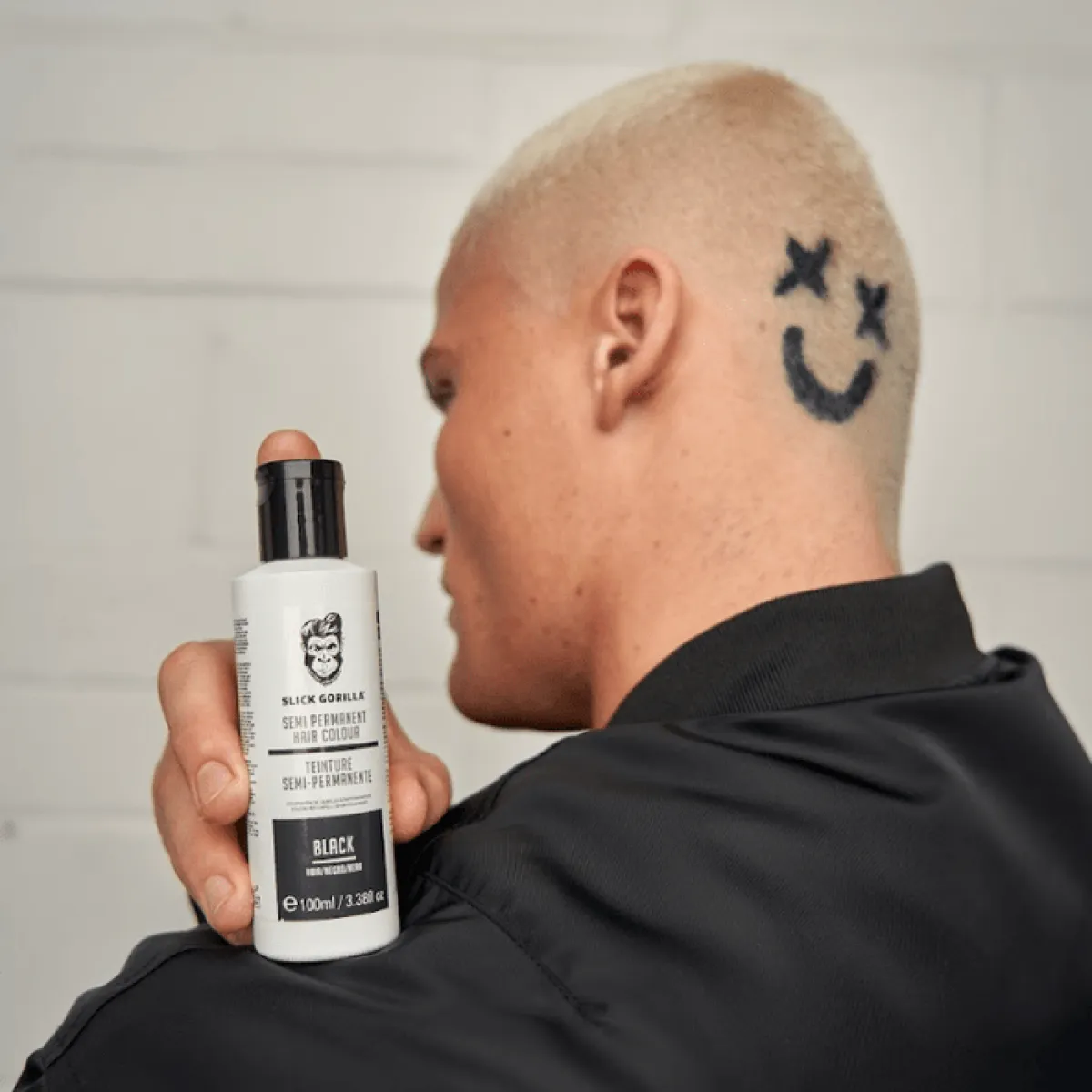 Slick Gorilla - Semi Permanent Hair Colour, Black - Męska farba w czarnym kolorze do włosów rozjaśnianych 100ml