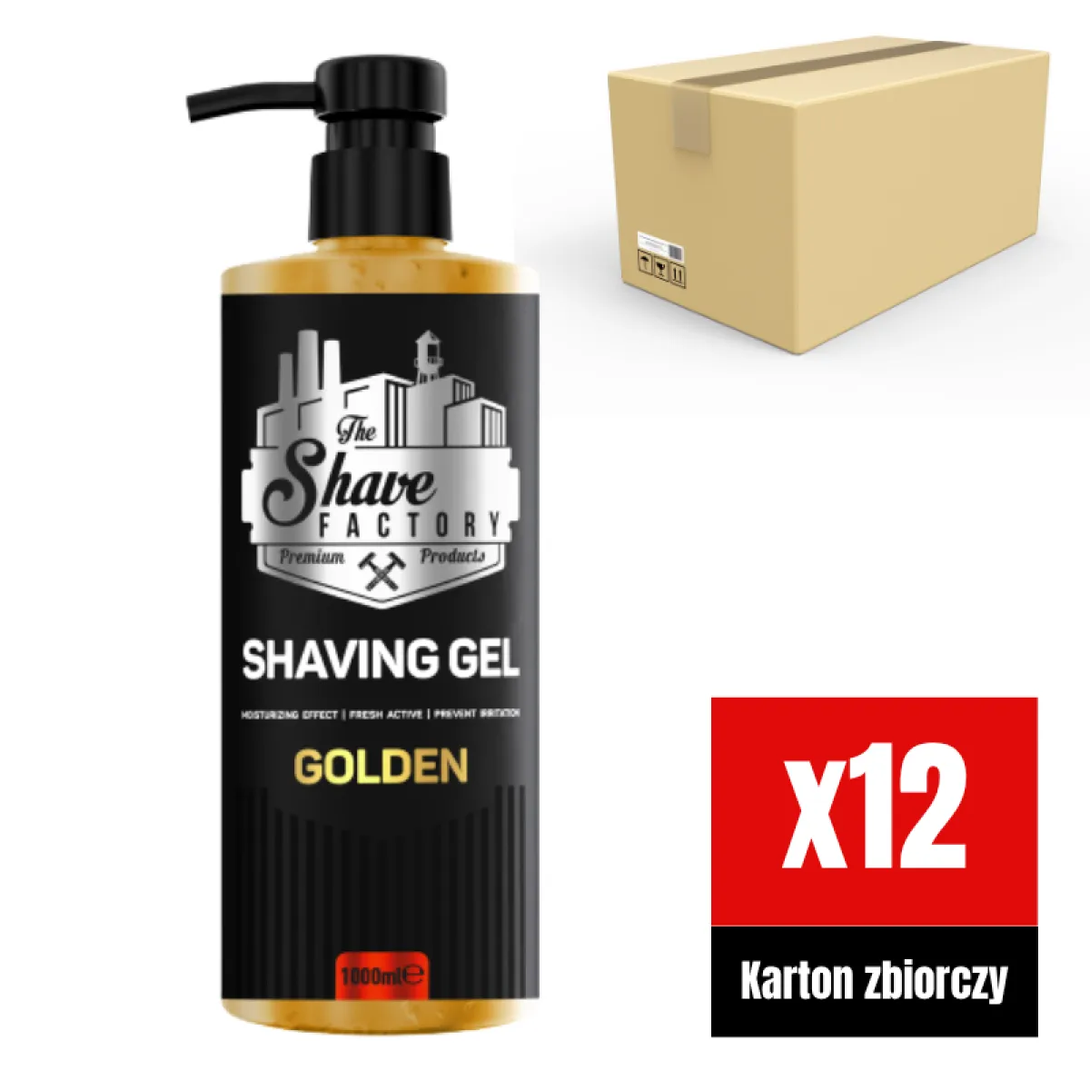 The Shave Factory - Golden Shaving Gel - Żel do golenia KARTON 12x1000ml