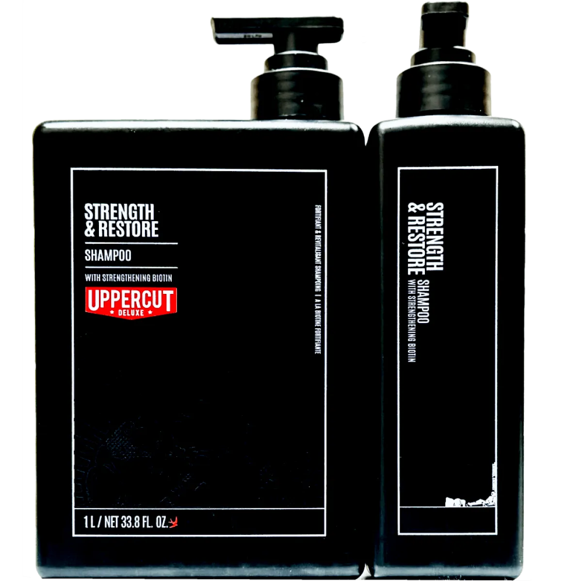 Uppercut Deluxe - Strength & Restore - Szampon do włosów z biotyną i kofeiną, do codziennej pielęgnacji 1000ml