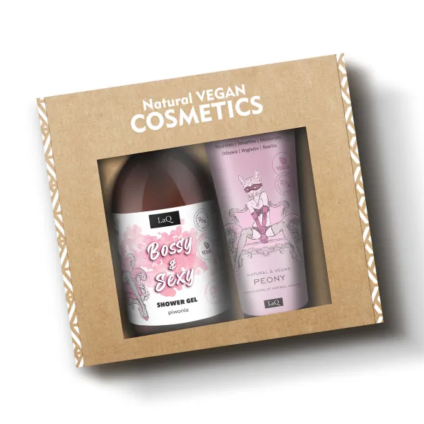 LaQ - Piwonia - Żel pod Prysznic i Balsam do ciała - Zestaw Karton
