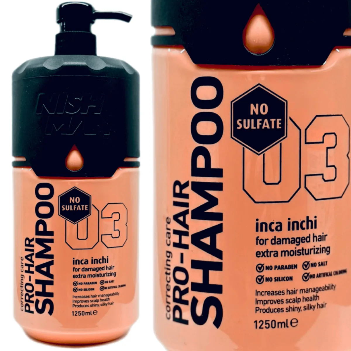 Nishman - 03 Pro - Hair Shampoo Inca Inchi Bez SLS - Szampon do włosów 1250ml