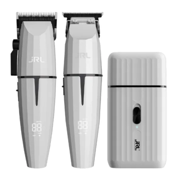 JRL GHOST KIT 2 Zestaw Onyx WHITE Maszynka + Trymer + Golarka Edycja LImitowana