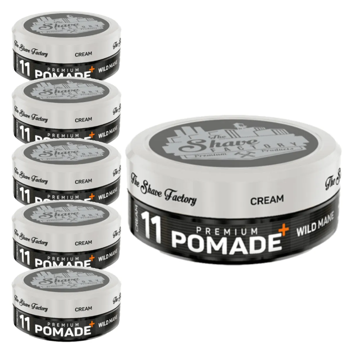 The Shave Factory - Premium Pomade Wild Mane 11 - Pomada do włosów - Pakiet 6x150ml