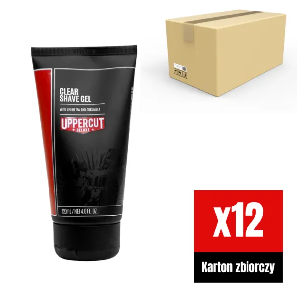 Uppercut Deluxe - Clear Shave Gel - Żel do golenia twarzy KARTON 12x120ml