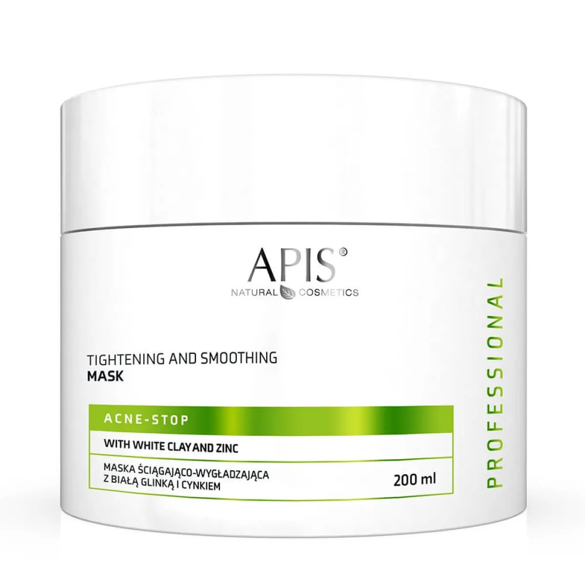 Apis - Acne - Stop - Maska ściągająco-wygładzająca do twarzy z białą glinką i cynkiem 200ml