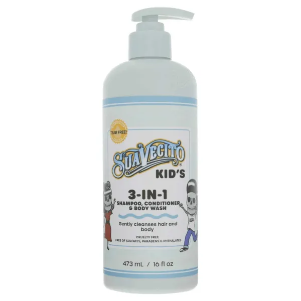 Suavecito - Kid's 3 - IN-1 - Szampon, Odżywka i Żel do Mycia Ciała dla Dzieci 473ml