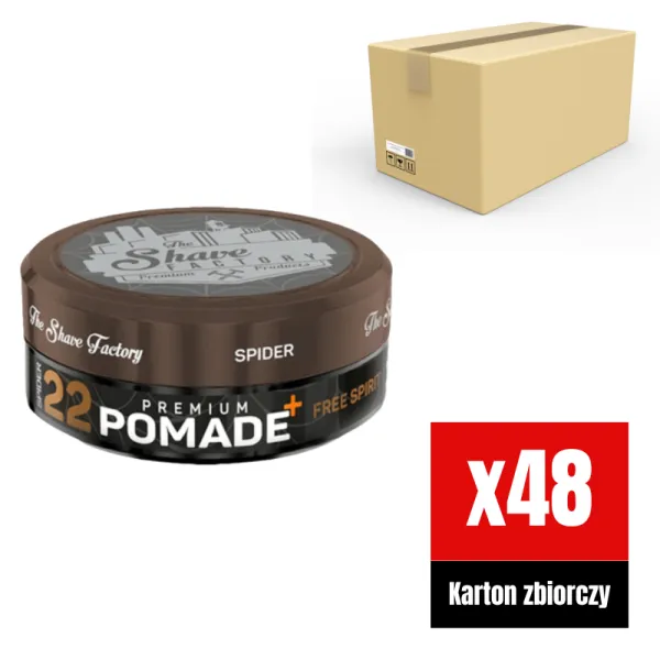 The Shave Factory - Premium Pomade Free Spirit 22 - Pomada do włosów KARTON 48x150ml