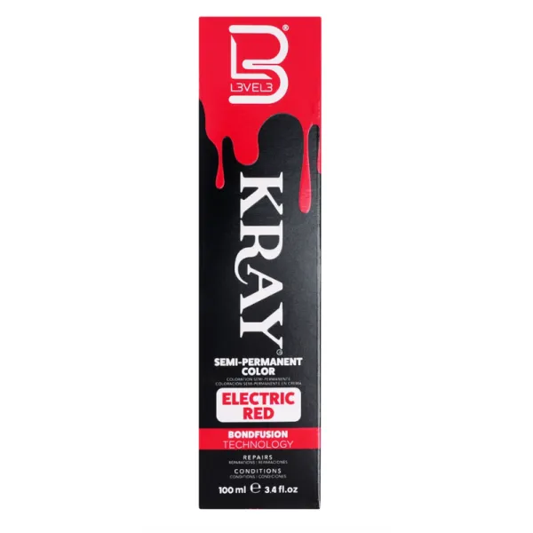 L3VEL3 / LV3 - Kray Color Electric Red - Półtrwała farba w kolorze czerwonym 100ml