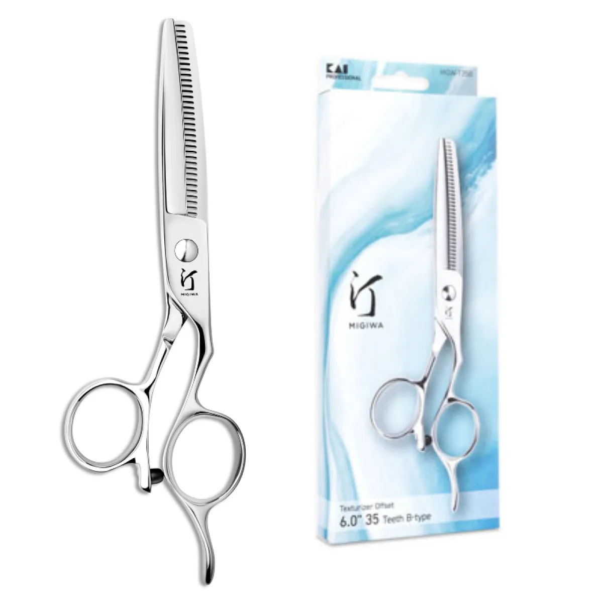 KAI Japan - Migiwa - GW T35B - Japońskie nożyczki degażówki roz. 6,0 dla praworęcznych