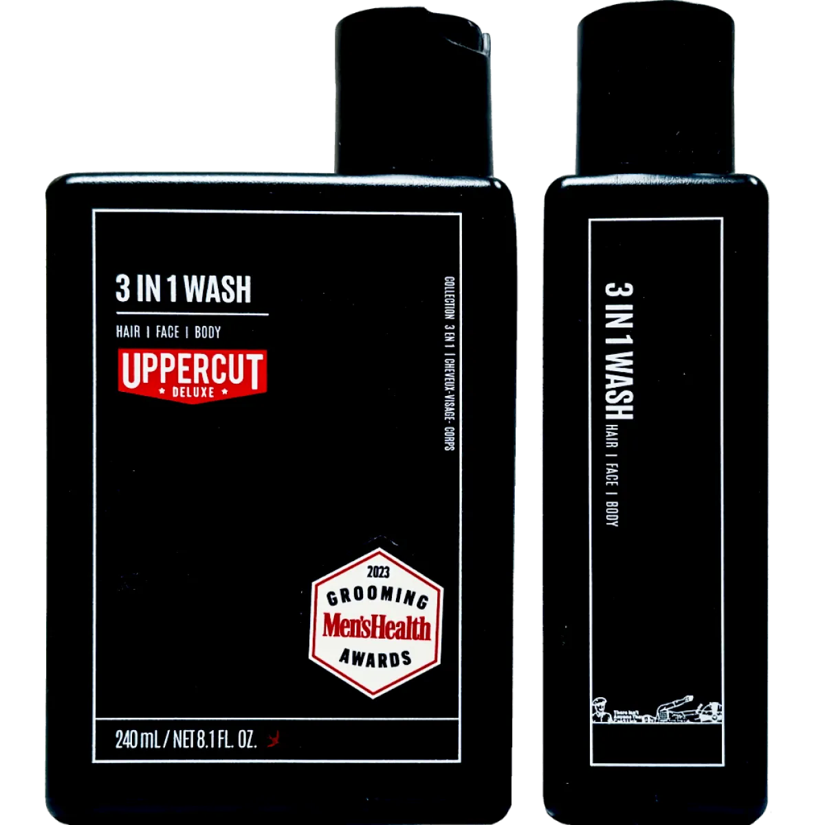 Uppercut Deluxe - 3in1 - 3 w 1 Szampon do włosów, odżywka i żel pod prysznic 240ml ZESTAW 12+2
