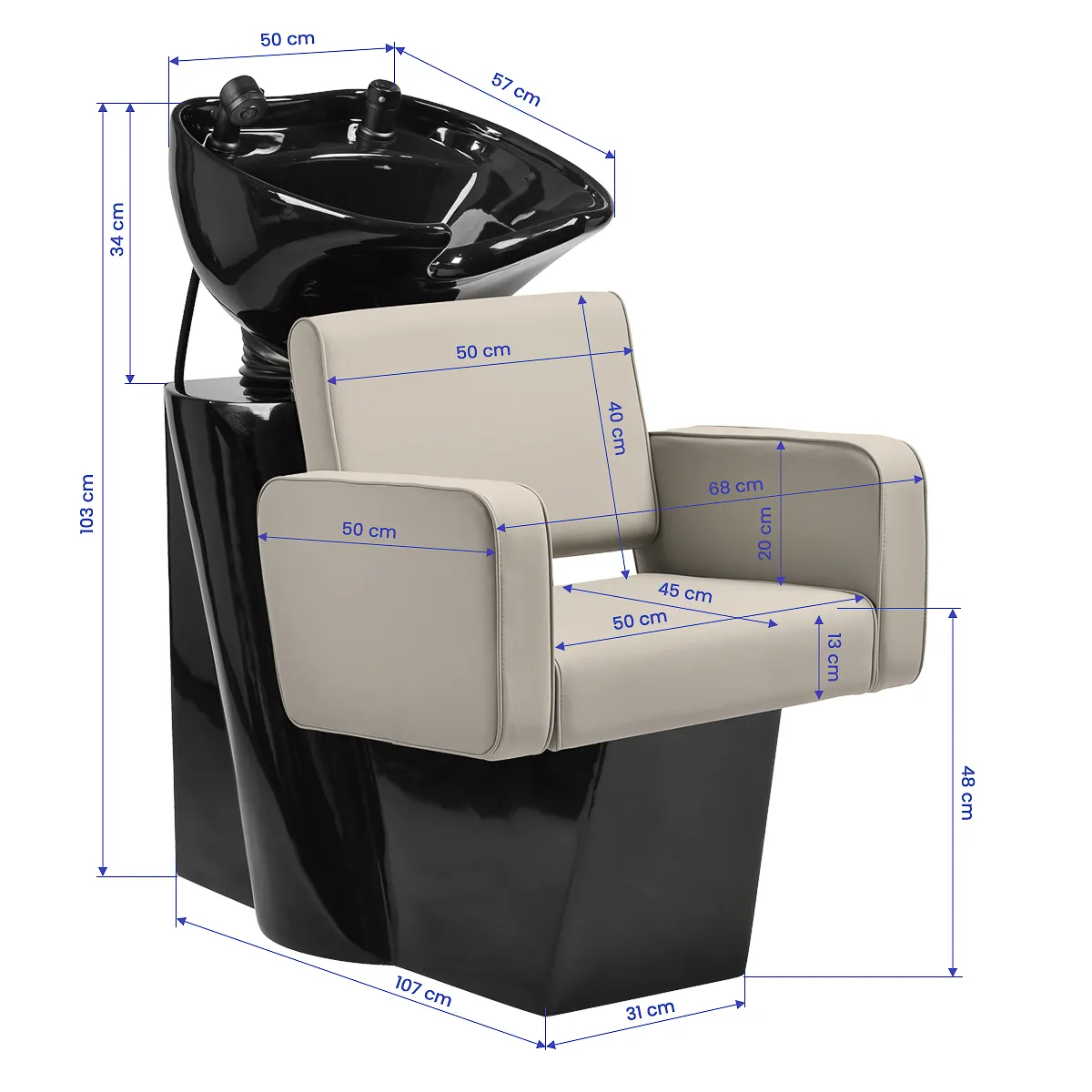 Myjnia fryzjerska Gabbiano Bilbao beżowa