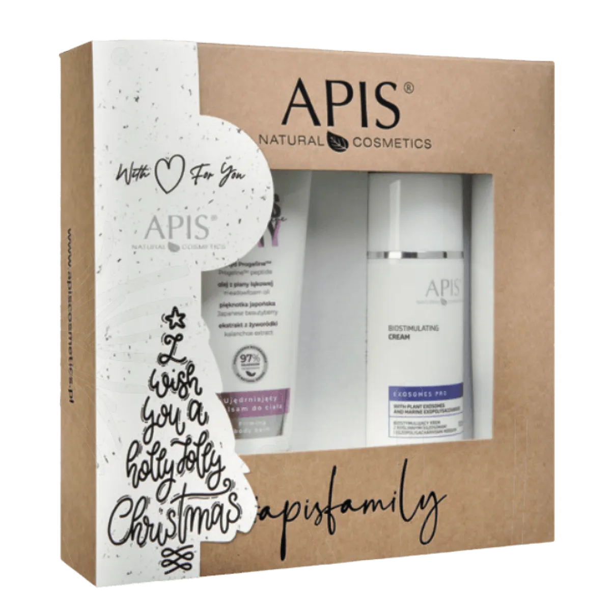 Apis - Ujędrniający balsam do ciała z progeliną 200ml, krem z egzosomami - Zestaw Świąteczny