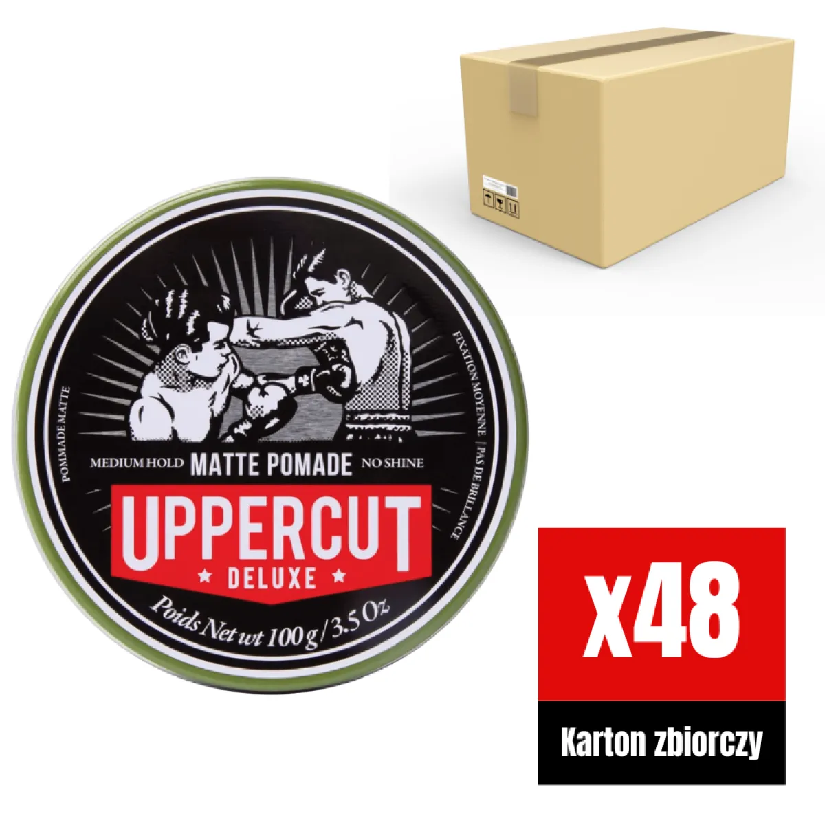 Uppercut Deluxe - Matte Pomade - Wodna pomada do włosów KARTON 48x100g