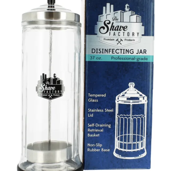 The Shave Factory - Dissinfection Jar - Szklany pojemnik do dezynfekcji  1000ml