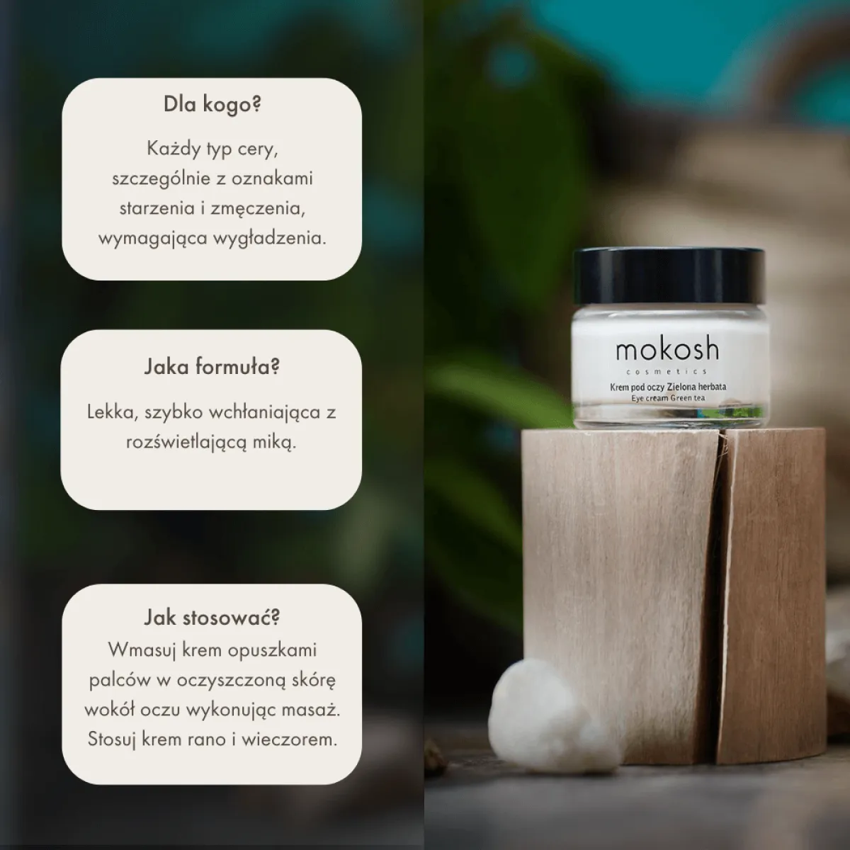 Mokosh - Korygujący Krem Pod Oczy Zielona Herbata 15ml