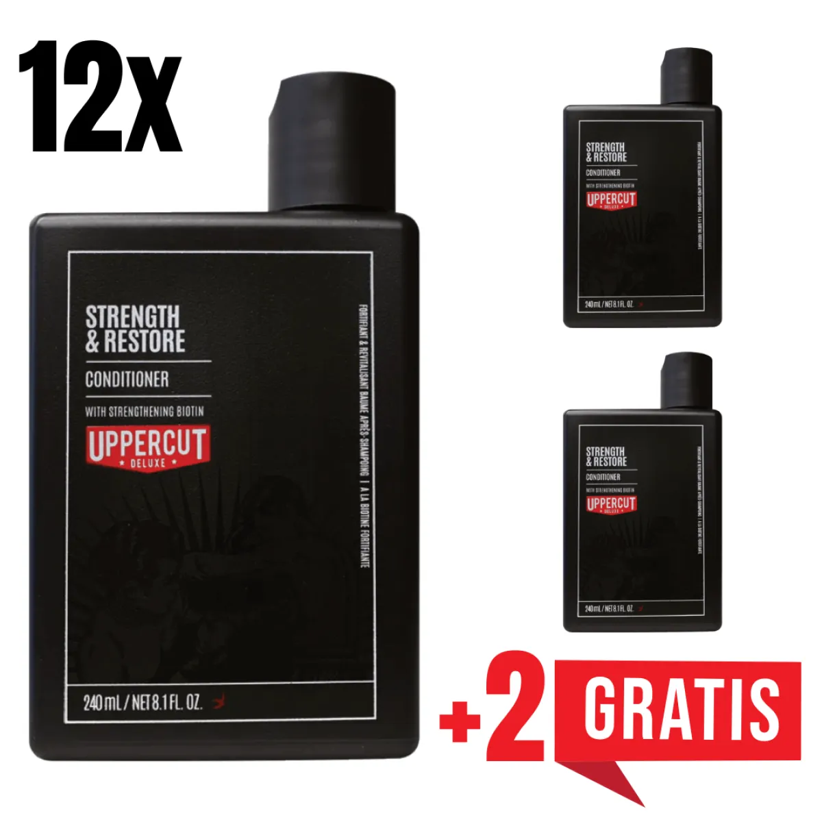 Uppercut Deluxe - Strength & Restore Conditioner - Wzmacniająca odżywka do włosów 240ml ZESTAW 12+2