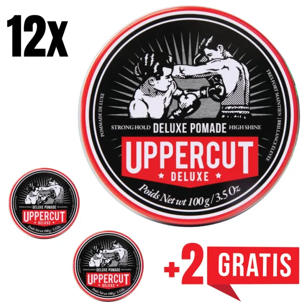 Uppercut Deluxe - Deluxe Pomade - Wodna pomada do włosów 100g ZESTAW 12+2