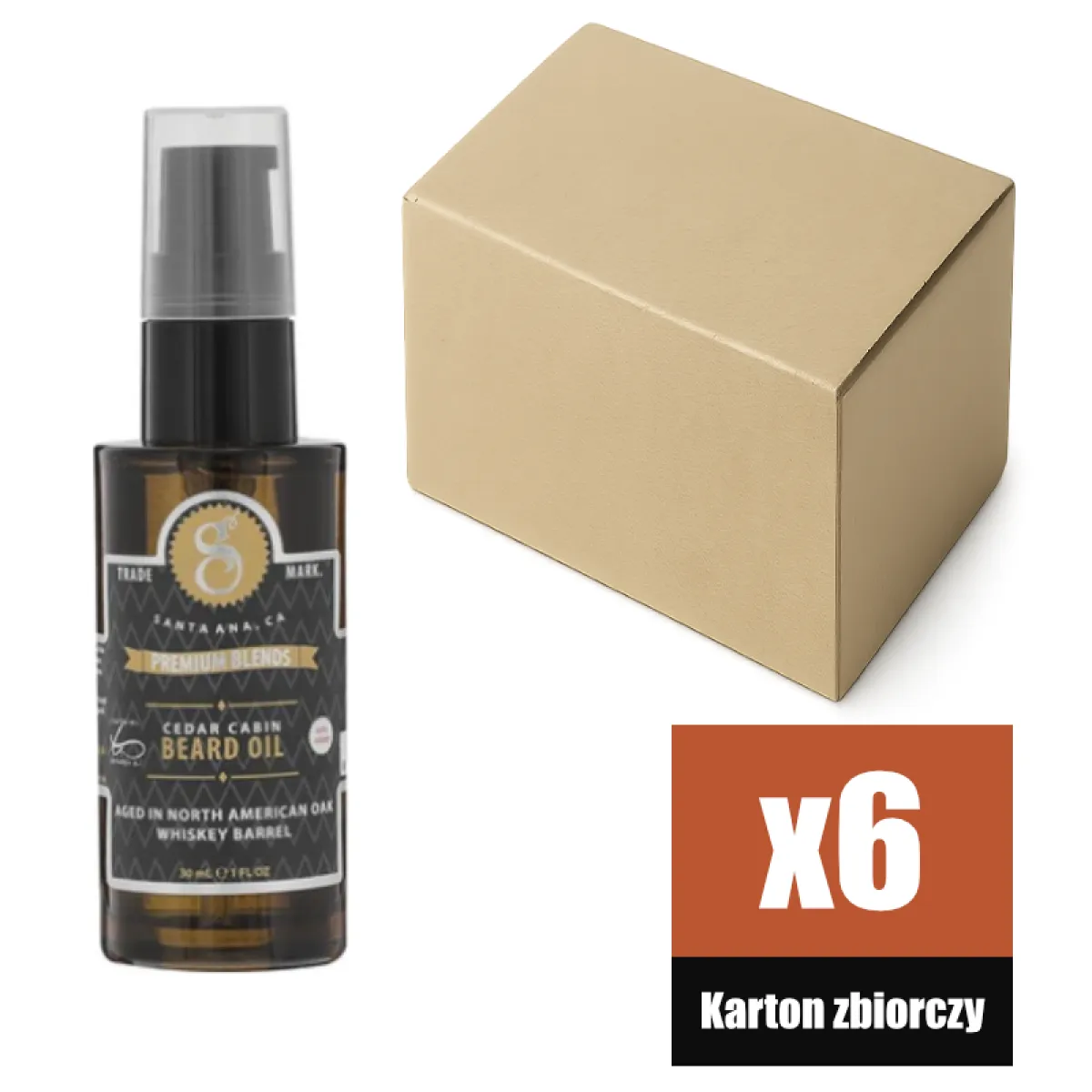 Suavecito - Premium Blends Cedar Cabin - Olejek do brody KARTON 6x30ml