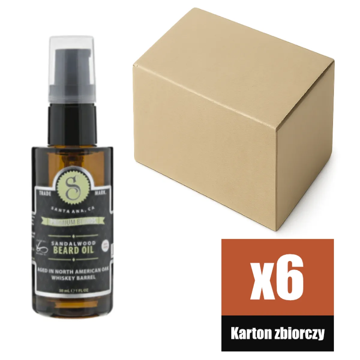 Suavecito - Premium Blends Sandalwood - Olejek do brody KARTON 6x30ml