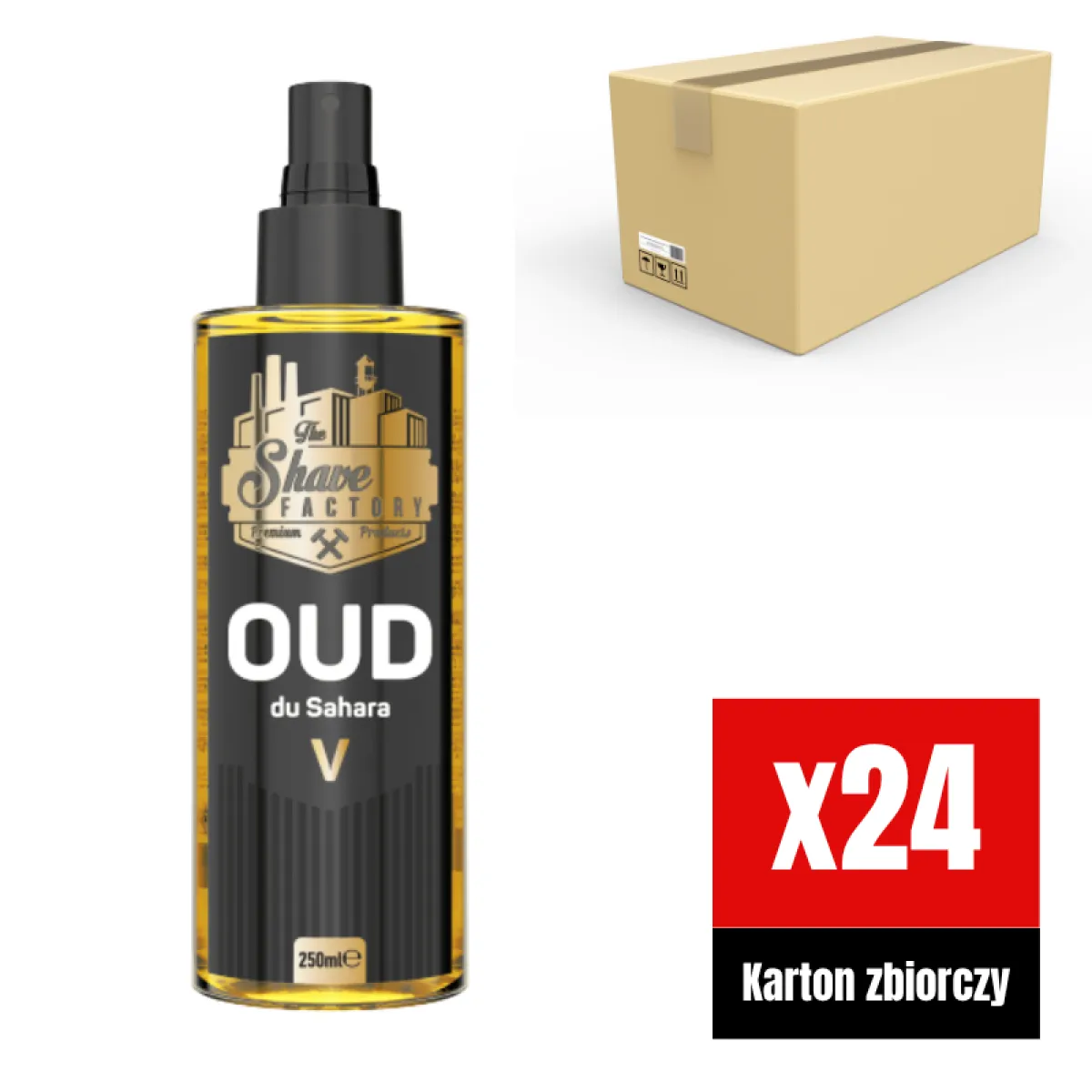 The Shave Factory - OUD V Du Sahara After Shave Cologne - Perfumowana Woda po Goleniu KARTON 24x250ml
