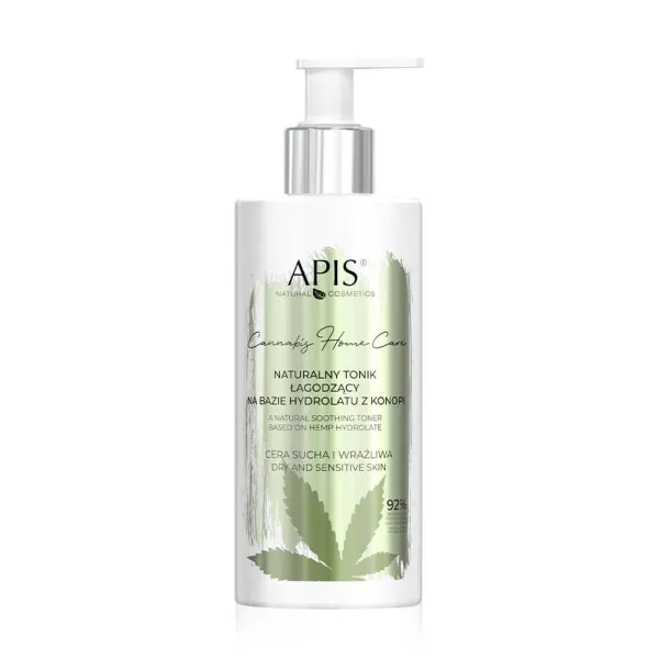 Apis - Cannabis Home Care - Naturalny tonik do twarzy, łagodzący na bazie hydrolatu z konopi 300ml