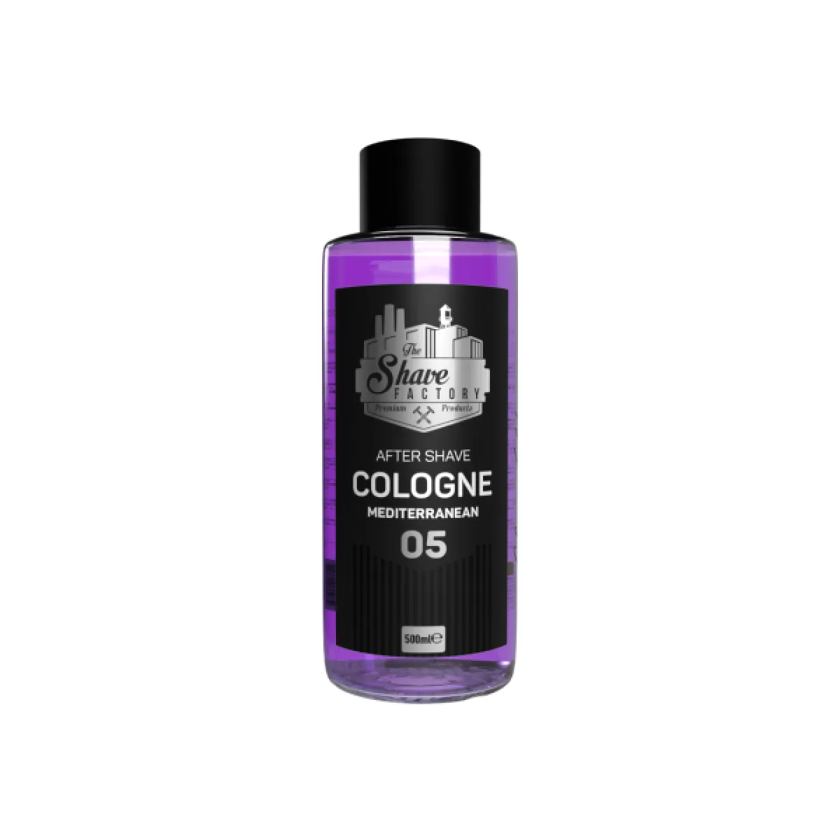 The Shave Factory - Mediterranean 05 After Shave Cologne - Perfumowana Woda Kolońska w szklanej butelce po goleniu 500ml