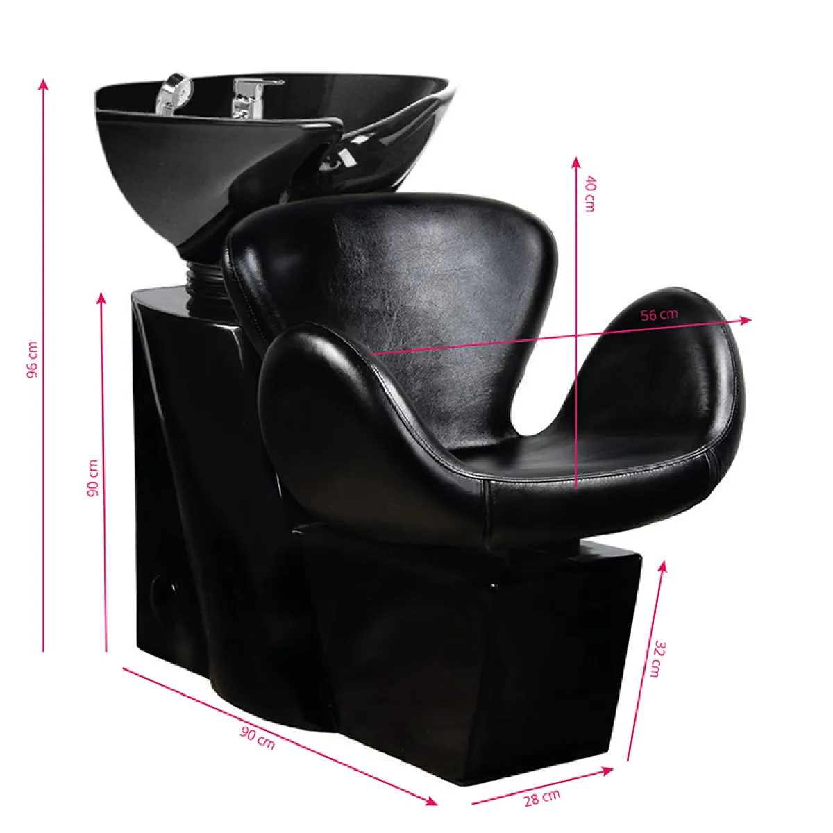 Myjnia fryzjerska Gabbiano Amsterdam czarna z czarną misą