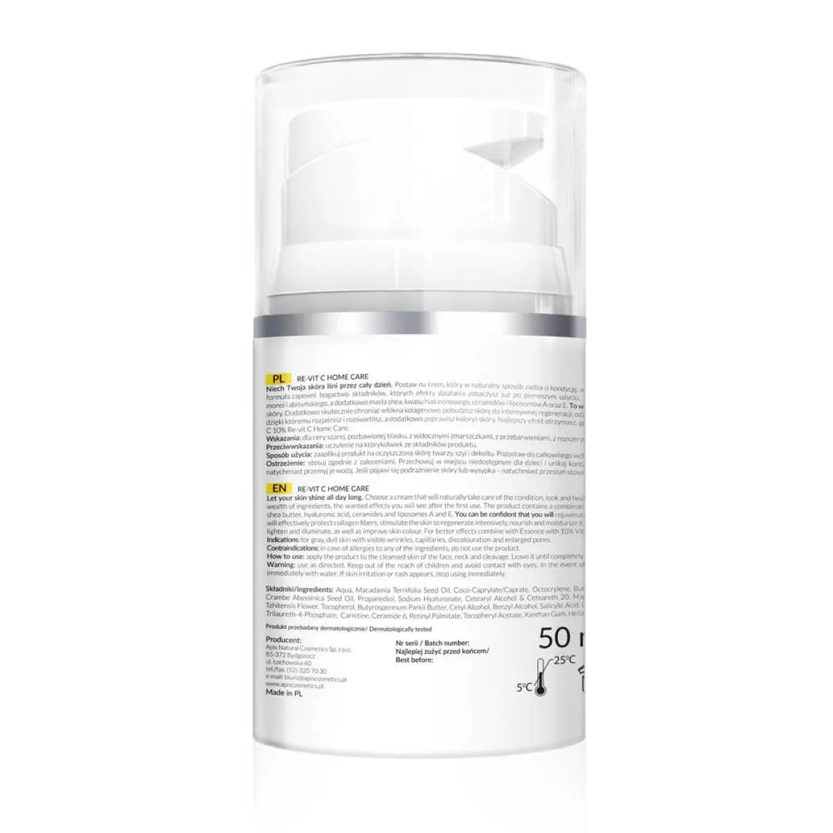 Apis - Re-Vit C Home Care - Rewitalizujący krem na dzień do twarzy z witaminą C SPF 15 50ml