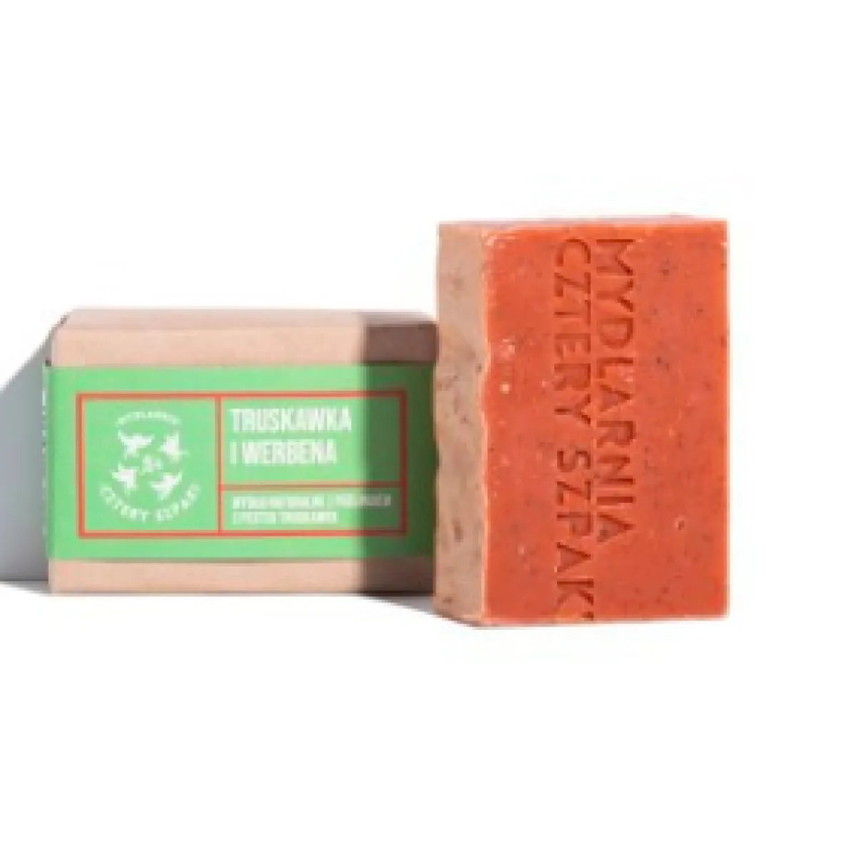 Cztery Szpaki - Truskawka i Werbena - Naturalne mydło w kostce, Peelingujące 110g
