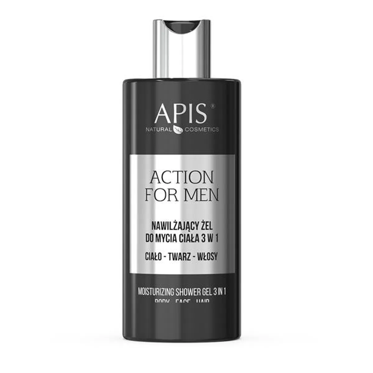 Apis - Action for men - Nawilżający żel do mycia 300ml, Odżywczy krem do ciała i dłoni 300ml - Zestaw Świąteczny