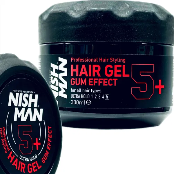 Nishman - 5+ Hair Gel Gum Effect - Żel do włosów z efektem gumy 300ml