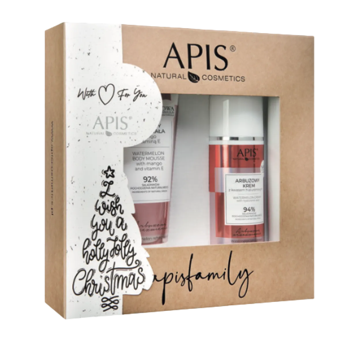 Apis - Arbuzowy mus do ciała 200ml, Arbuzowy krem do twarzy 100ml - Zestaw Świąteczny