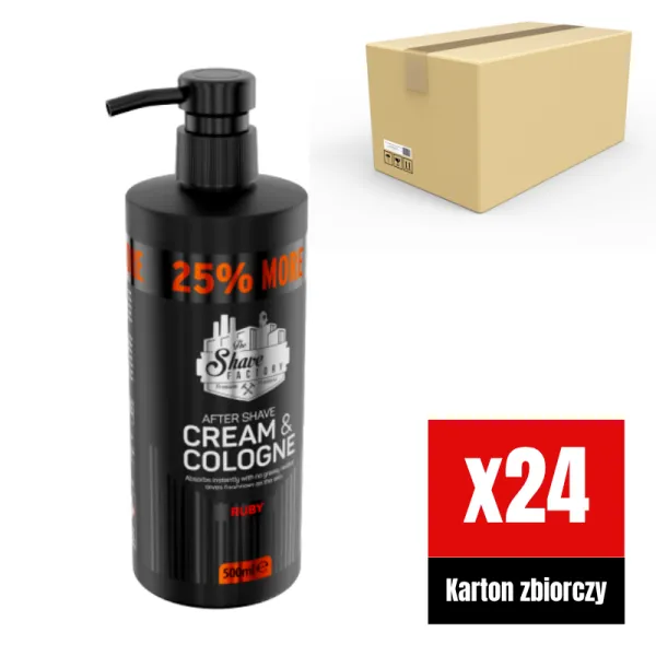 The Shave Factory - Ruby Cream & Cologne - Balsam po goleniu KARTON 24x500ml