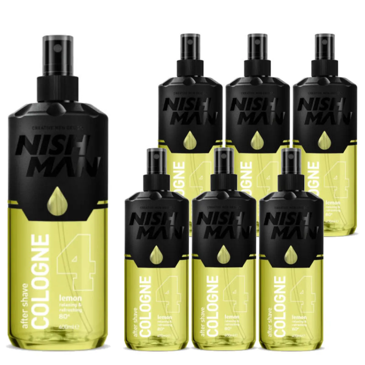 Nishman - 04 Lemon - Aftershave, Woda po goleniu 400ml PAKIET 6+1