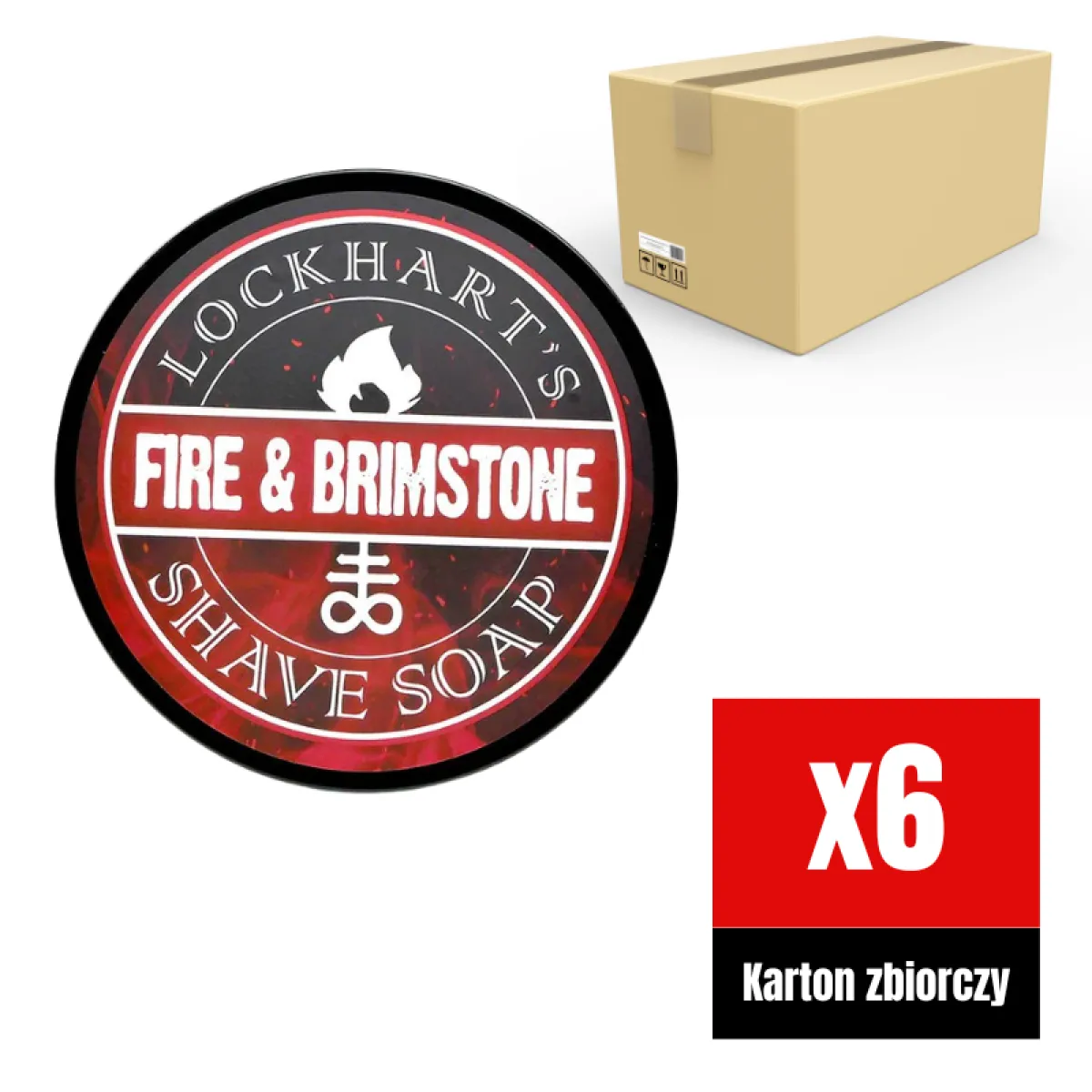 Lockhart's - Fire and Brimstone - Mydło do golenia KARTON 6x113g