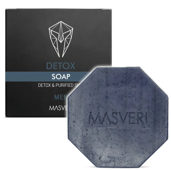 Masveri - Detox - Oczyszczające mydło do ciała z aktywnym węglem 100g