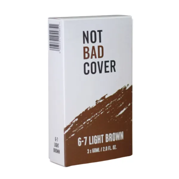 Not Bad Stuff - Not Bad Cover - Odsiwiacz do włosów i brody, (6-7) Light brown 3x60ml